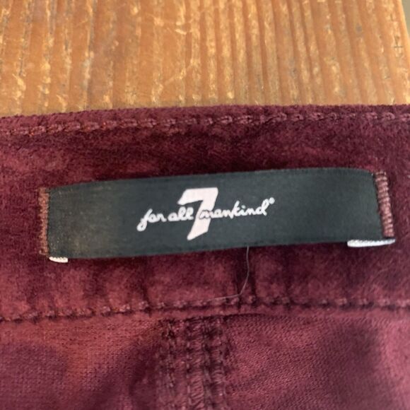 7 For All Mankind MBurgundy Velvet Skinny Pants - Picture 8 of 10